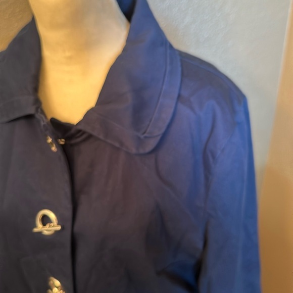 Merona size XL blue peacoat style grommet and hook closure side pocket - Picture 6 of 7
